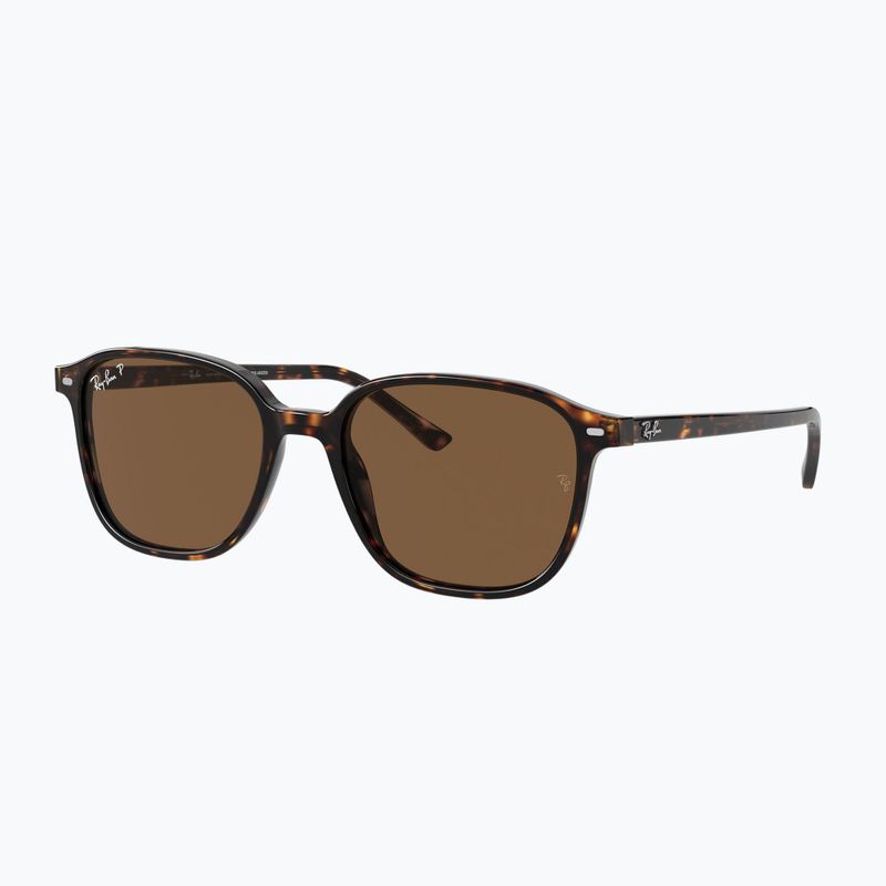 Okulary przeciwsłoneczne Ray-Ban Leonard tortoise/brown polarized 4