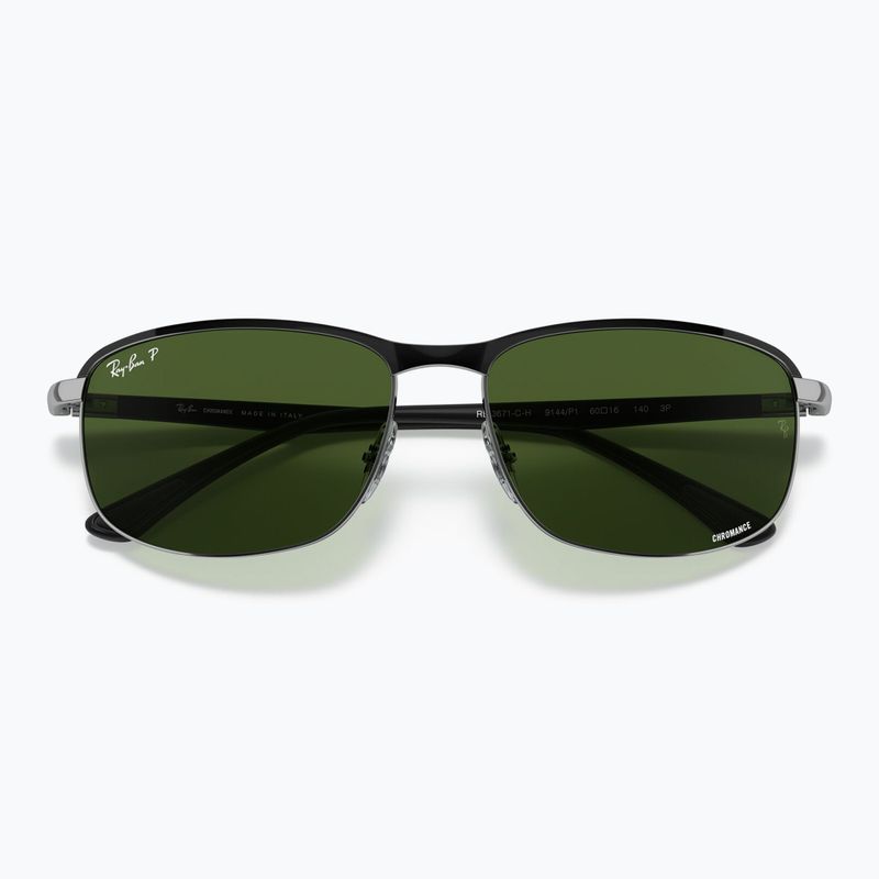 Okulary przeciwsłoneczne Ray-Ban Rb3671 Polarized+ Lenses black silver/dark green polarized+ 3