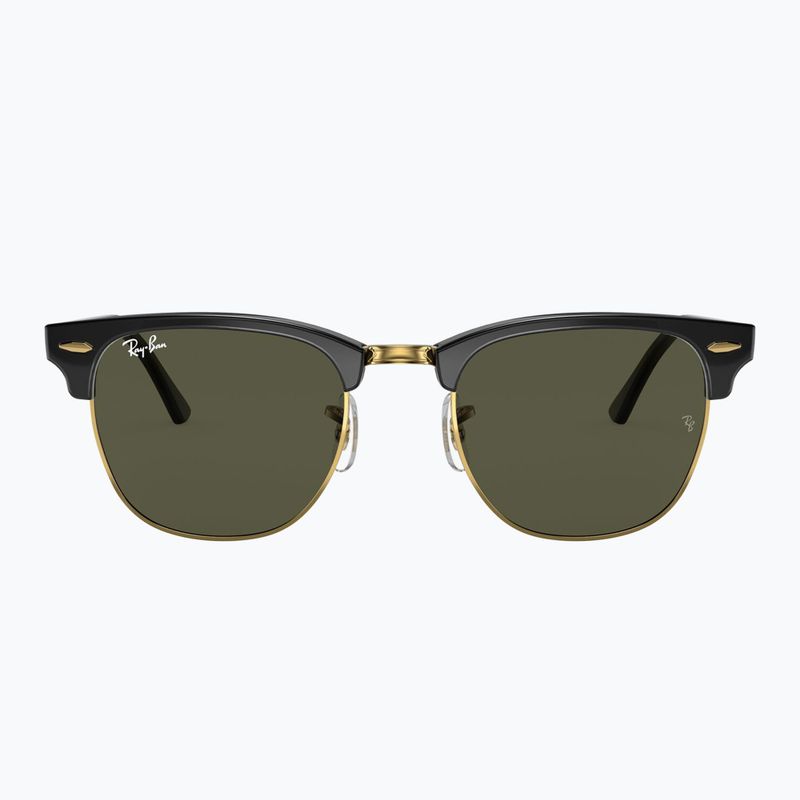 Okulary przeciwsłoneczne Ray-Ban Clubmaster Classic black/gold/green g-15 2