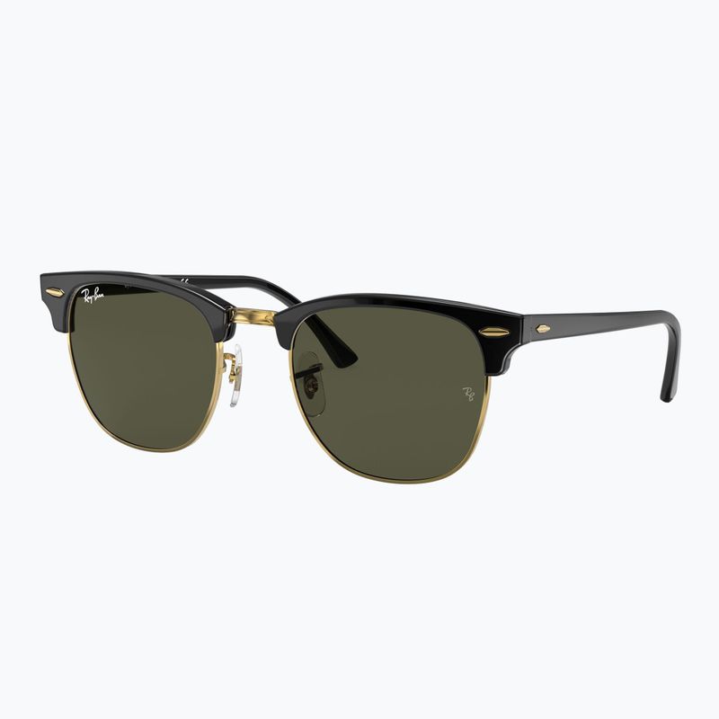 Okulary przeciwsłoneczne Ray-Ban Clubmaster Classic black/gold/green g-15 4