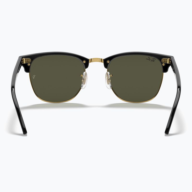 Okulary przeciwsłoneczne Ray-Ban Clubmaster Classic black/gold/green g-15 5