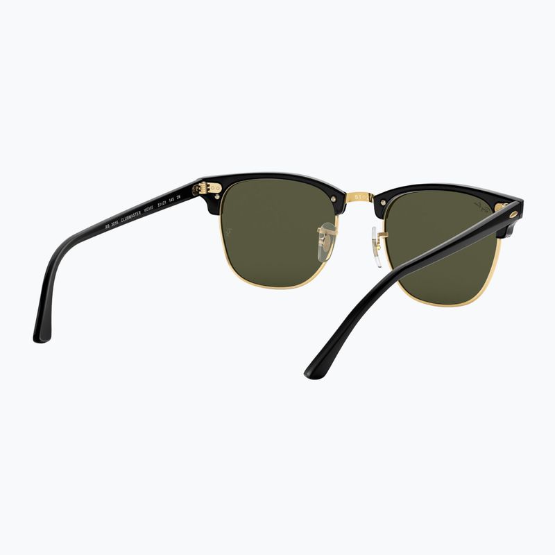 Okulary przeciwsłoneczne Ray-Ban Clubmaster Classic black/gold/green g-15 6