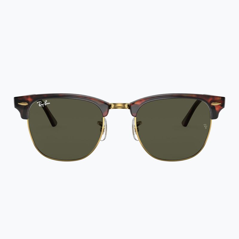Okulary przeciwsłoneczne Ray-Ban Clubmaster Classic tortoiseshell/gold/green g-15 2