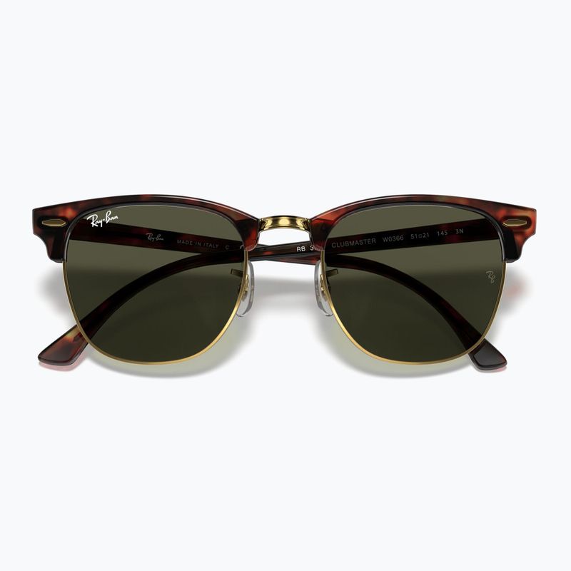 Okulary przeciwsłoneczne Ray-Ban Clubmaster Classic tortoiseshell/gold/green g-15 3