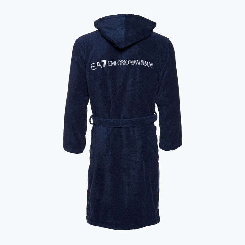 Szlafrok EA7 Emporio Armani Water Sports Core blu navy/ bianco 2
