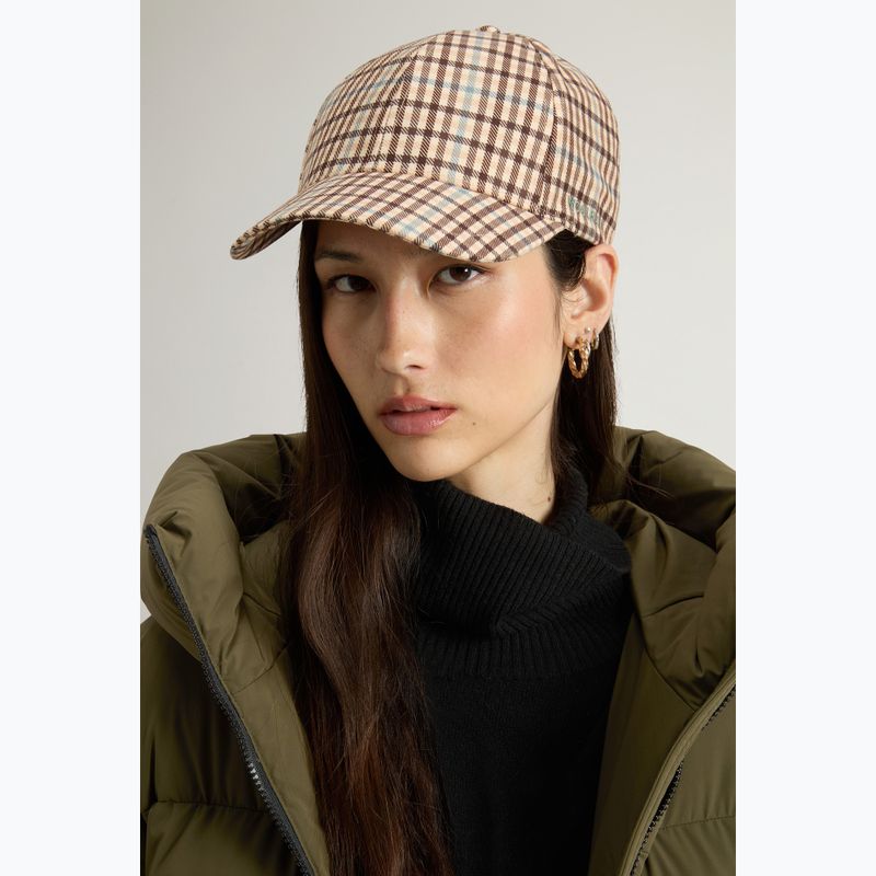 Czapka z daszkiem damska Woolrich Check Baseball Cap beige check 4