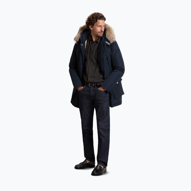 Płaszcz ocieplany męski Woolrich Arctic Detachable Fur Parka melton blue 2