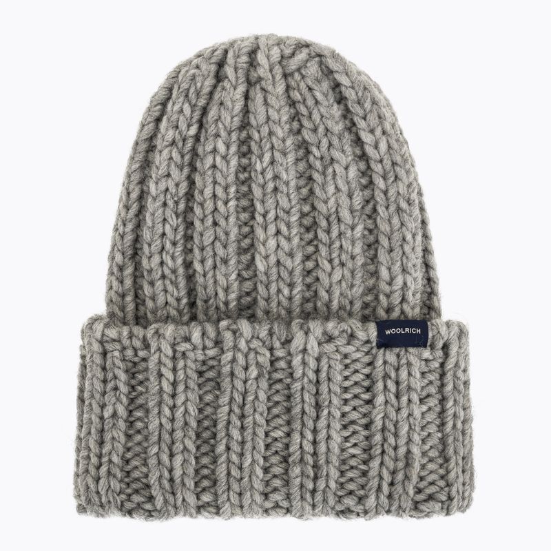 Czapka zimowa damska Woolrich Chunky Beanie light grey melange