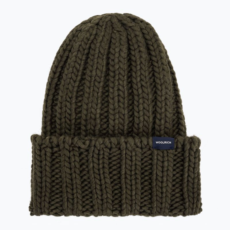 Czapka zimowa damska Woolrich Chunky Beanie dark green