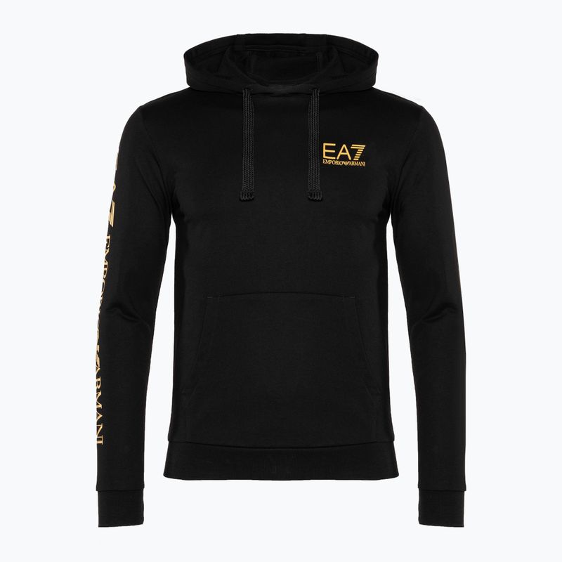 Bluza męska EA7 Emporio Armani Train Logo Series Hoodie Extended Logo Coft black/gold logo 5