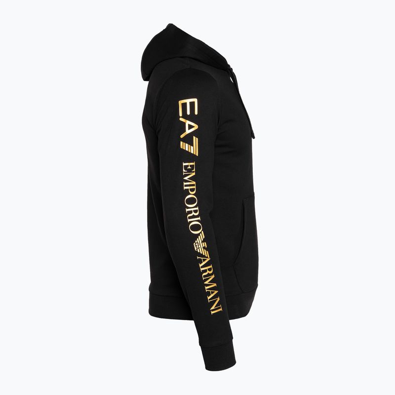 Bluza męska EA7 Emporio Armani Train Logo Series Hoodie Extended Logo Coft black/gold logo 8