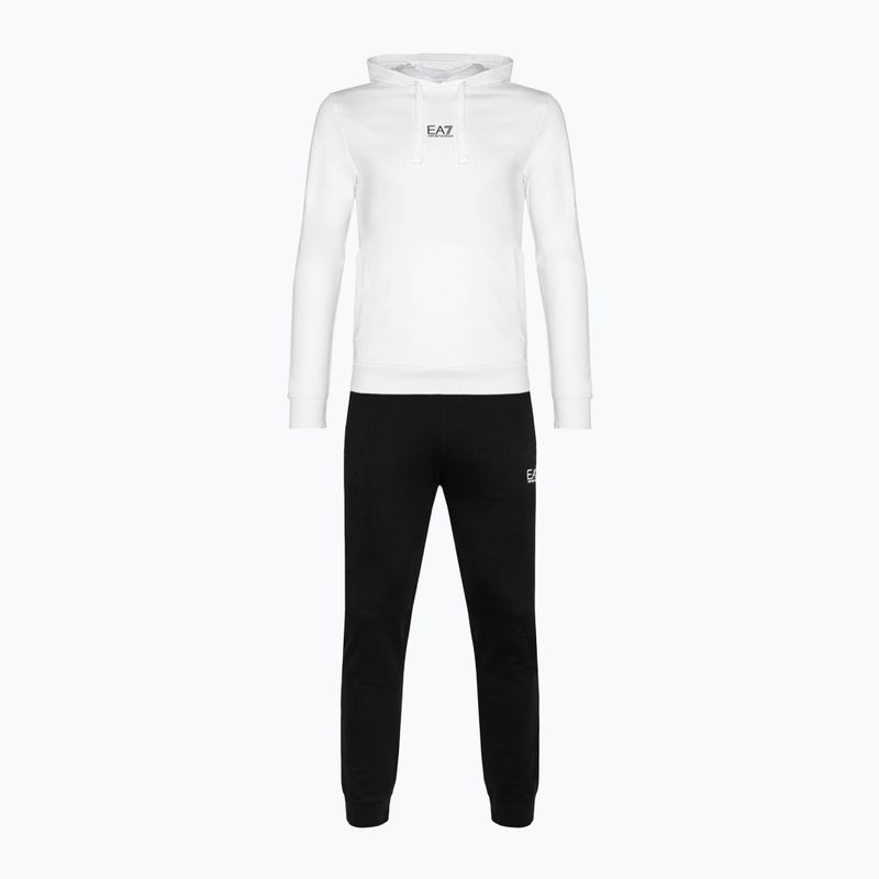 Dres męski EA7 Emporio Armani Train Core ID Hoodie Coft white/black