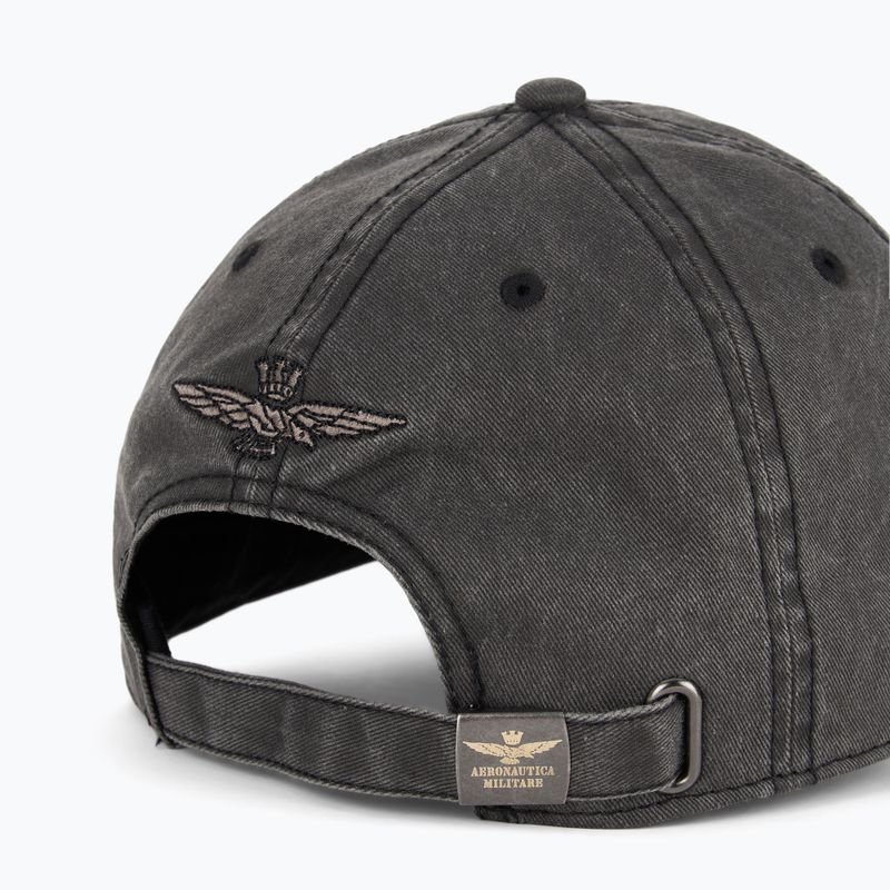 Czapka z daszkiem męska Aeronautica Militare 251HA1211CT2476 black washed 4