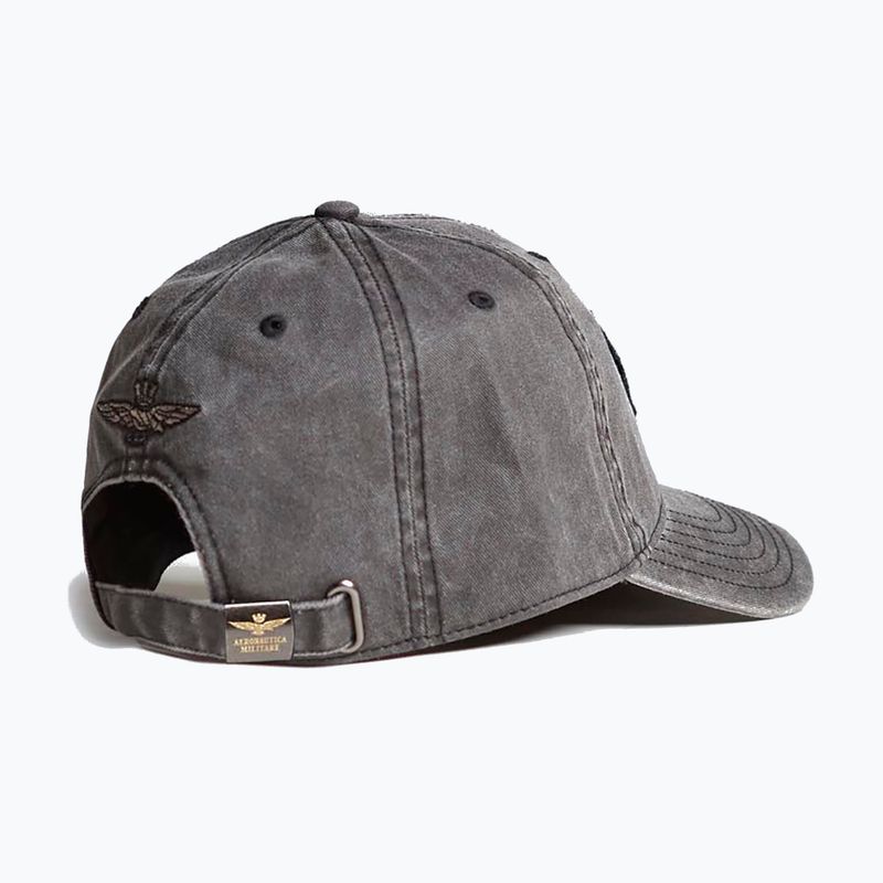 Czapka z daszkiem męska Aeronautica Militare 251HA1211CT2476 black washed 2