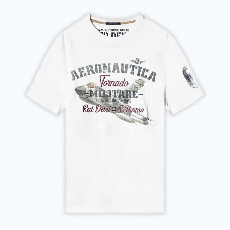 Koszulka męska Aeronautica Militare Tornado  milk white