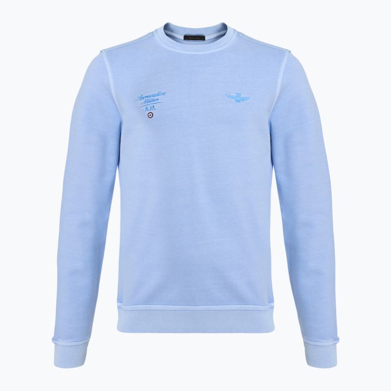 Bluza męska Aeronautica Militare Girocollo ice blue washed