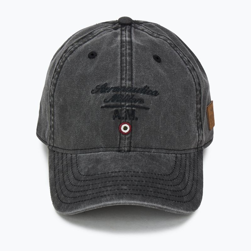 Czapka z daszkiem męska Aeronautica Militare 251HA1204CT2476 black washed 2