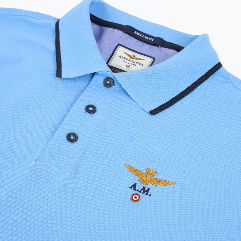 Koszulka Aeronautica Militare PO1308UP00082 Polo silver lake blue 3