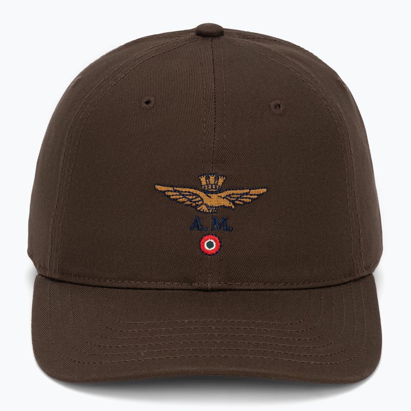 Czapka z daszkiem męska Aeronautica Militare HA1246UCT02 chestnut brown 2