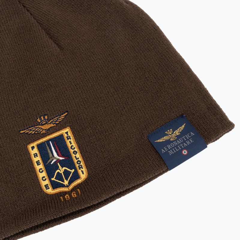 Czapka zimowa męska Czapka Aeronautica Militare 262CU0092UL00450 chestnut brown 3