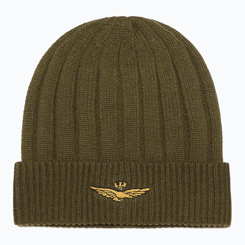 Czapka zimowa męska Czapka Aeronautica Militare 262CU0098UL00485 verde militare
