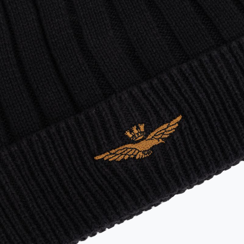 Czapka zimowa męska Czapka Aeronautica Militare 262CU0098UL00485 jet black 3