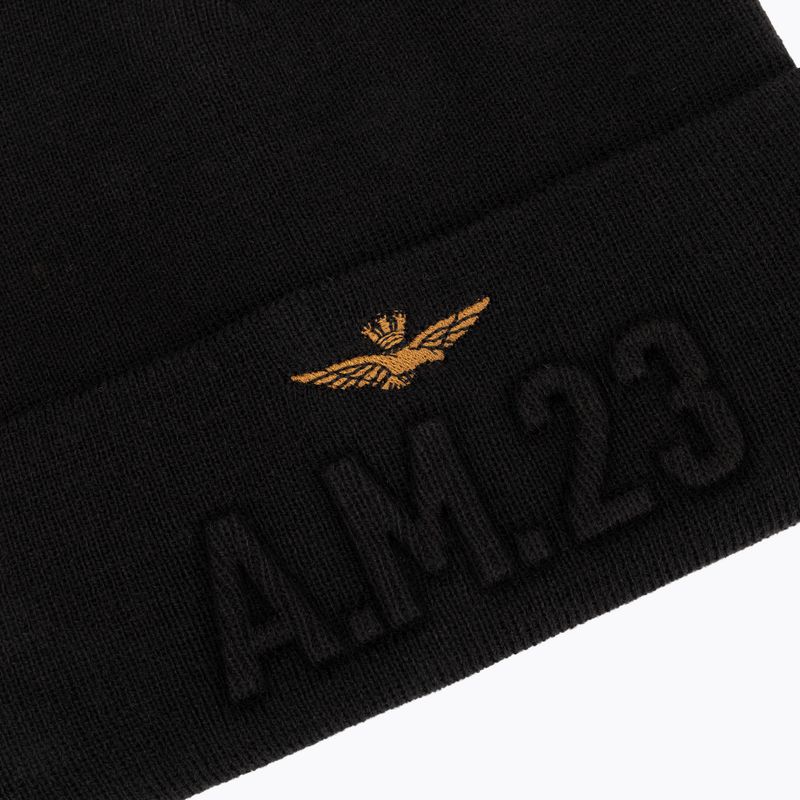 Czapka zimowa męska Czapka Aeronautica Militare 262CU0099UL00949 jet black 3
