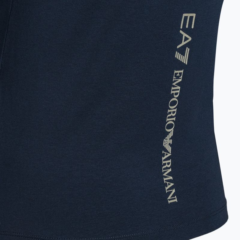 Koszulka damska EA7 Emporio Armani Train Shiny navy blue/logo light gold 4