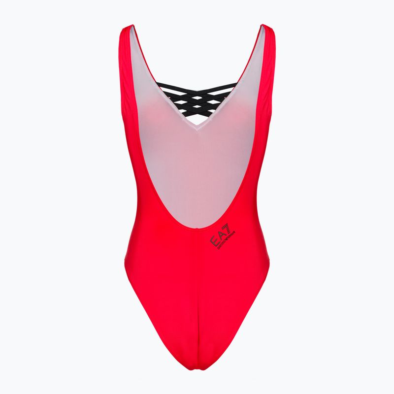 Strój kąpielowy jednoczęściowy damski EA7 Emporio Armani Water Sports BW Tape rosso 2