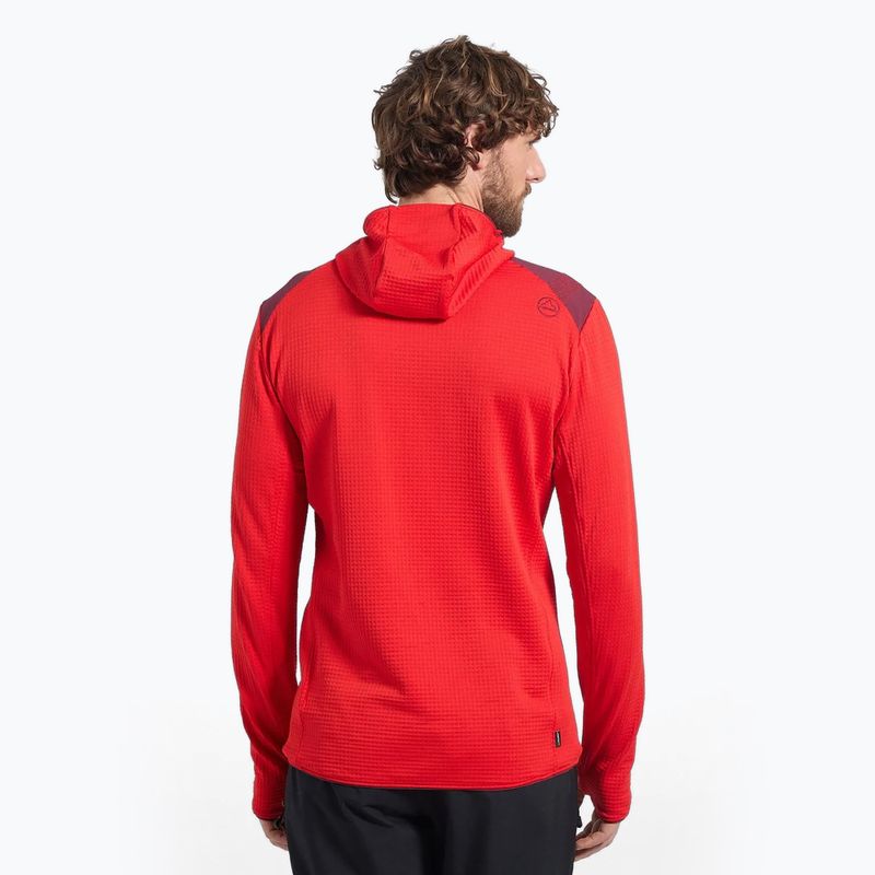 Bluza termoaktywna meska La Sportiva Lucendro Thermal Hoody mountain red/redwood 2