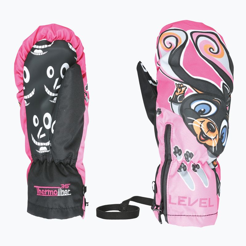 Rękawice narciarskie dziecięce Level Lucky Mitt hot pink