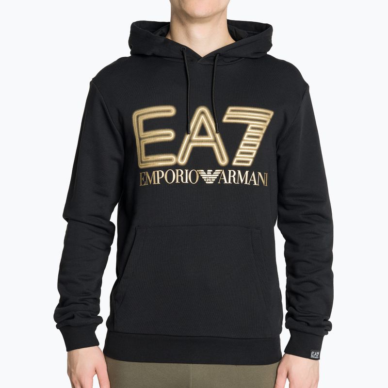 Bluza męska EA7 Emporio Armani Train Logo Series Oversize Logo Hoodie Coft black