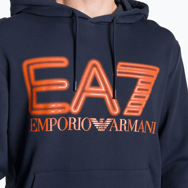 Bluza męska EA7 Emporio Armani Train Logo Series Oversize Logo Hoodie Coft navy blue 3