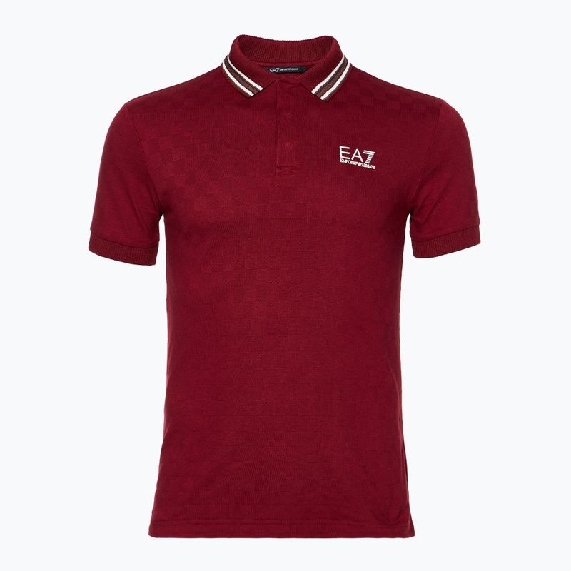 Koszulka męska EA7 Emporio Armani Golf Pro Polo Check syrah