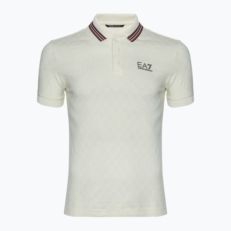 Koszulka męska EA7 Emporio Armani Golf Pro Polo Check silver birch