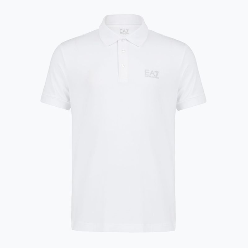 Koszulka polo męska EA7 Emporio Armani Core Identity Polo white/silver logo