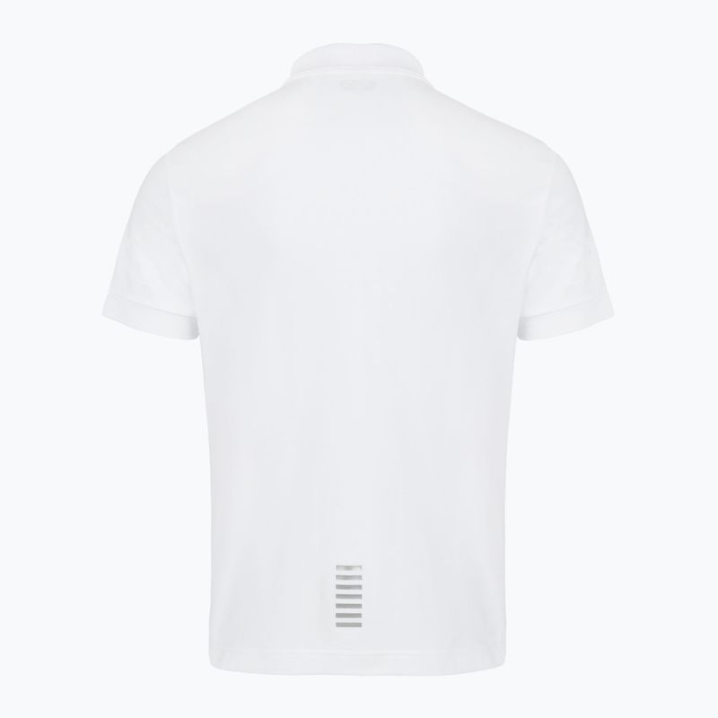 Koszulka polo męska EA7 Emporio Armani Core Identity Polo white/silver logo 2