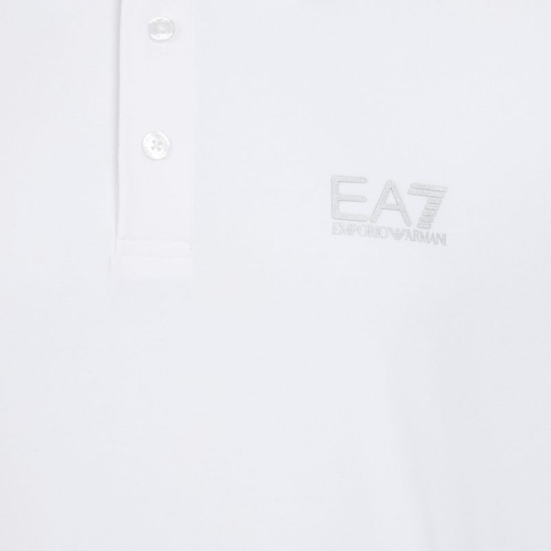 Koszulka polo męska EA7 Emporio Armani Core Identity Polo white/silver logo 3