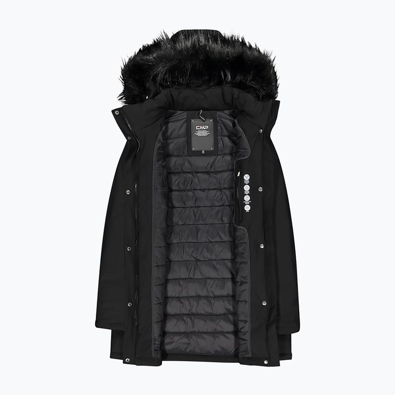 Płaszcz przeciwdeszczowy damski CMP 32K3196F Coat Zip Hood nero 4