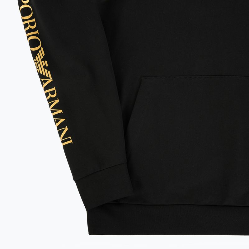 Bluza męska Emporio Armani EA7 Train Logo Series Extended Logo Hoodie black/gold 3