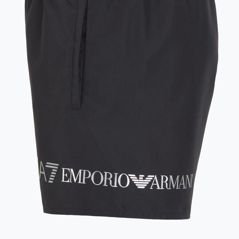 Szorty kąpielowe męskie EA7 Emporio Armani Extended Logo Boxer black/silver 3