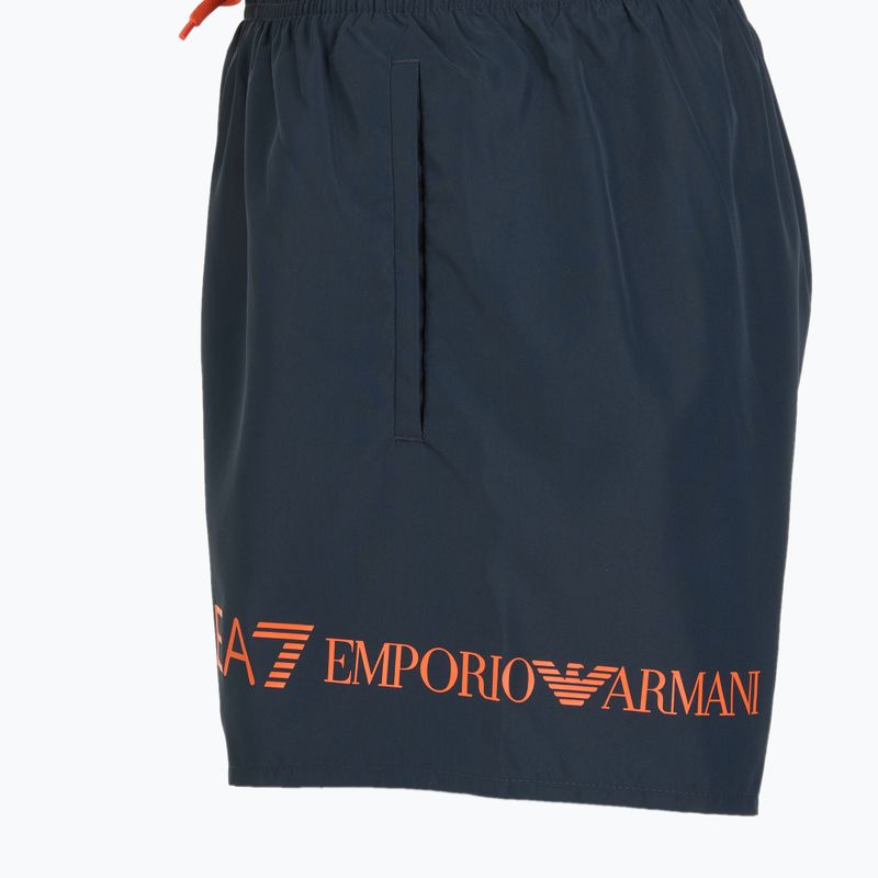Szorty kąpielowe męskie EA7 Emporio Armani Extended Logo Boxer armani blue/tangerine tango 3