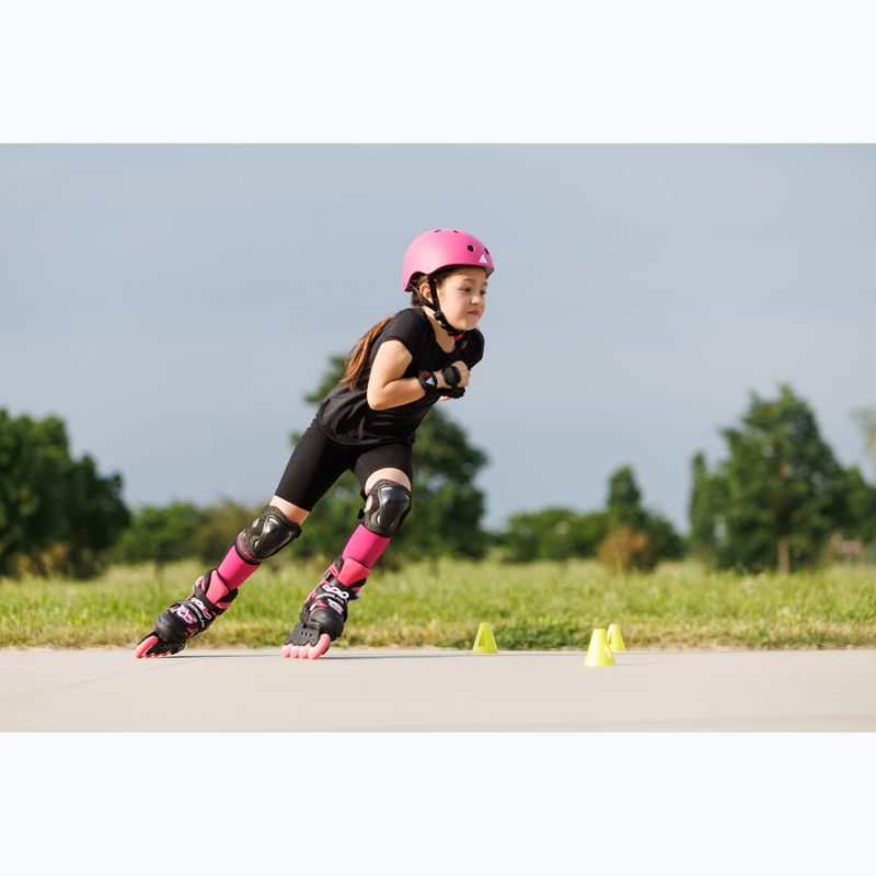 Rolki dla dzieci z ochraniaczami Rollerblade Microblade Combo Jr black/pink 11