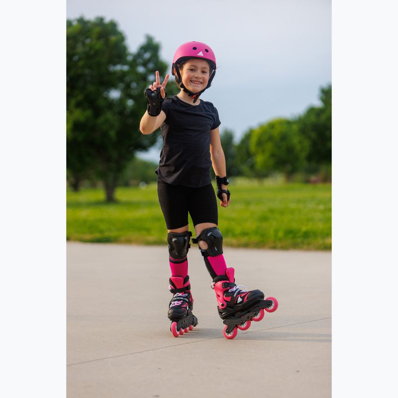 Rolki dla dzieci z ochraniaczami Rollerblade Microblade Combo Jr black/pink 12