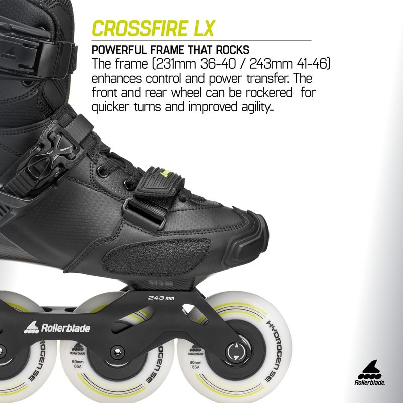Rolki męskie Rollerblade Crossfire LX black/lime 9