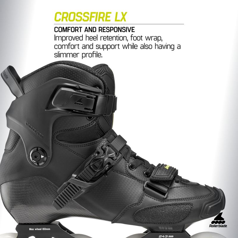 Rolki męskie Rollerblade Crossfire LX black/lime 10