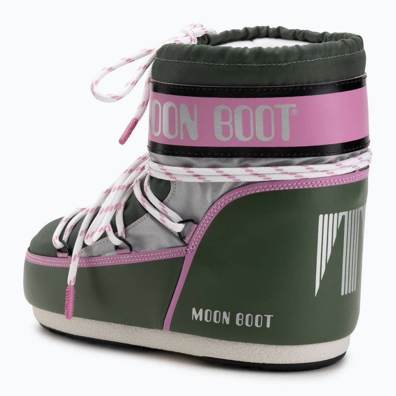 Śniegowce damskie Moon Boot Icon Low Space Racing forest green/silver/pink 3