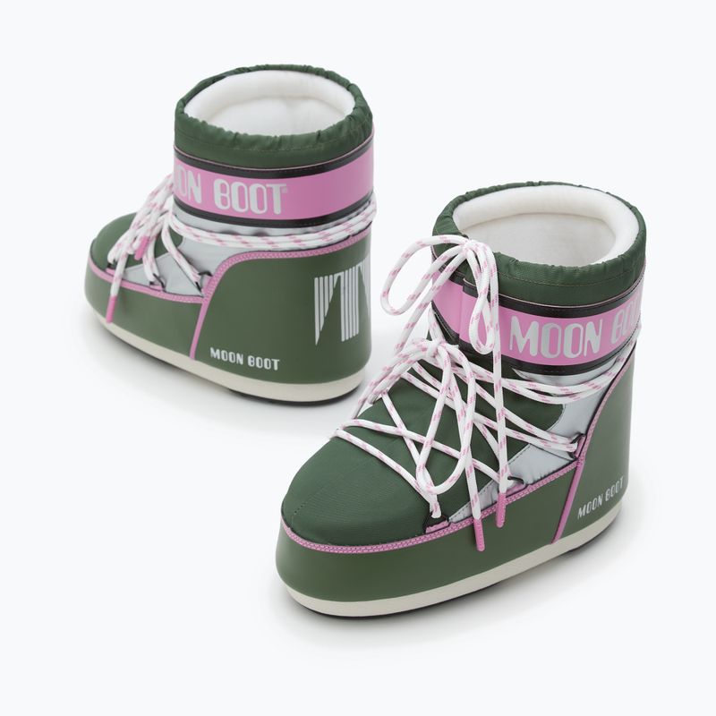 Śniegowce damskie Moon Boot Icon Low Space Racing forest green/silver/pink 8