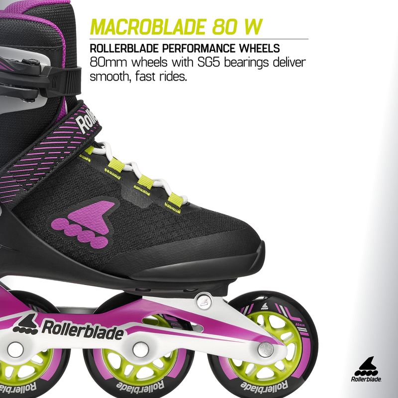 Rolki damskie Rollerblade Macroblade 80 W black/dark fuchsia 8