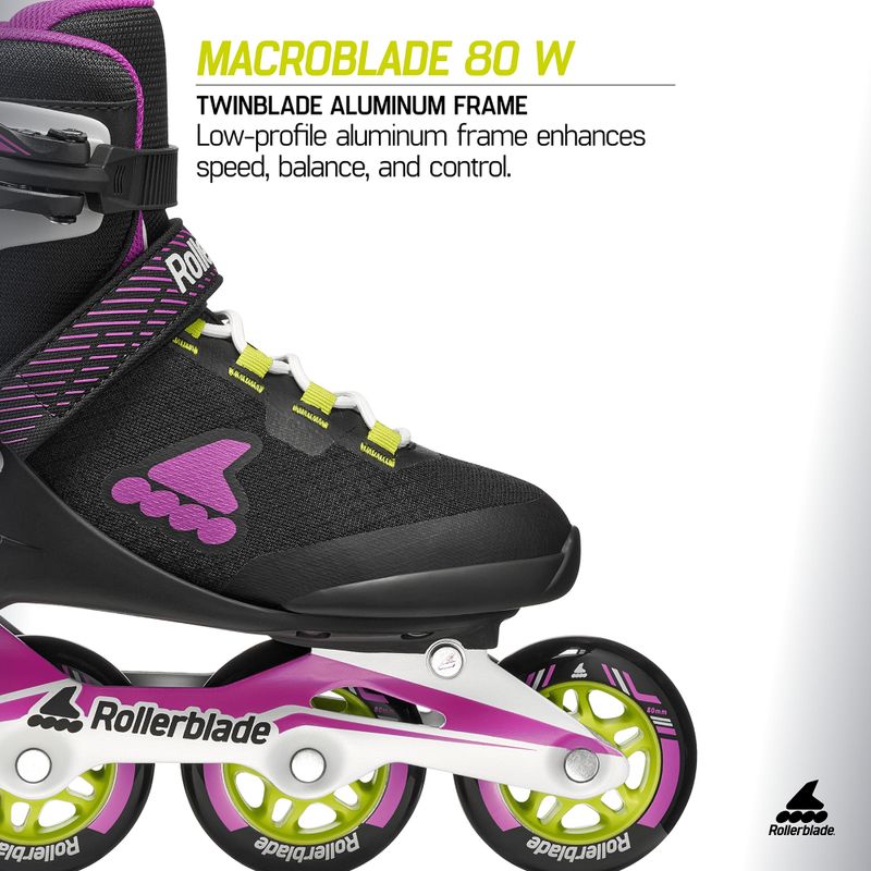 Rolki damskie Rollerblade Macroblade 80 W black/dark fuchsia 9